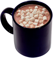a mug of hot chocolate with marshmellows